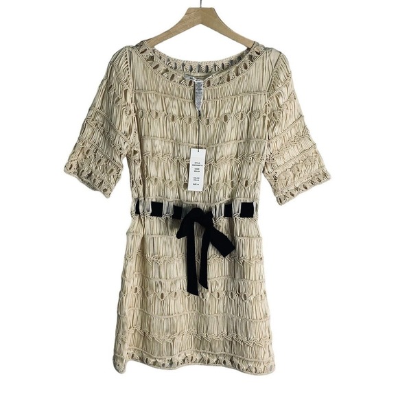 Diane Von Furstenberg Solar Macrame Belted Mini Dress Womens Size M NWT $595 - Picture 5 of 15